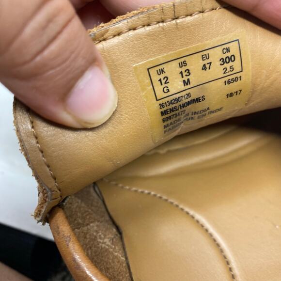 Clarks Tan/Carmel Leather Slip On Loafer Mocs Driver Shoes Mens Size 13 - Picture 7 of 7